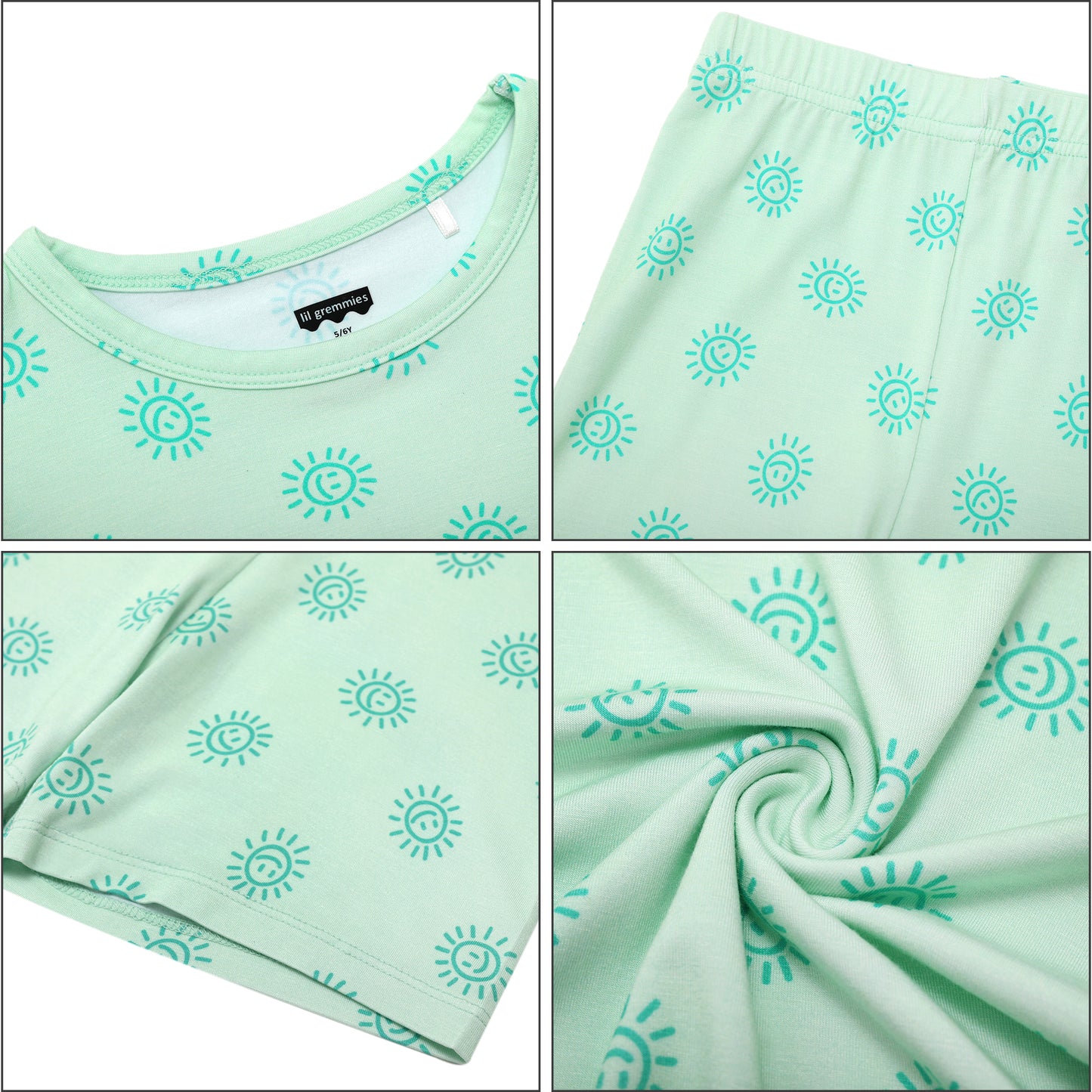 All Smiles Green Shorts Jammies