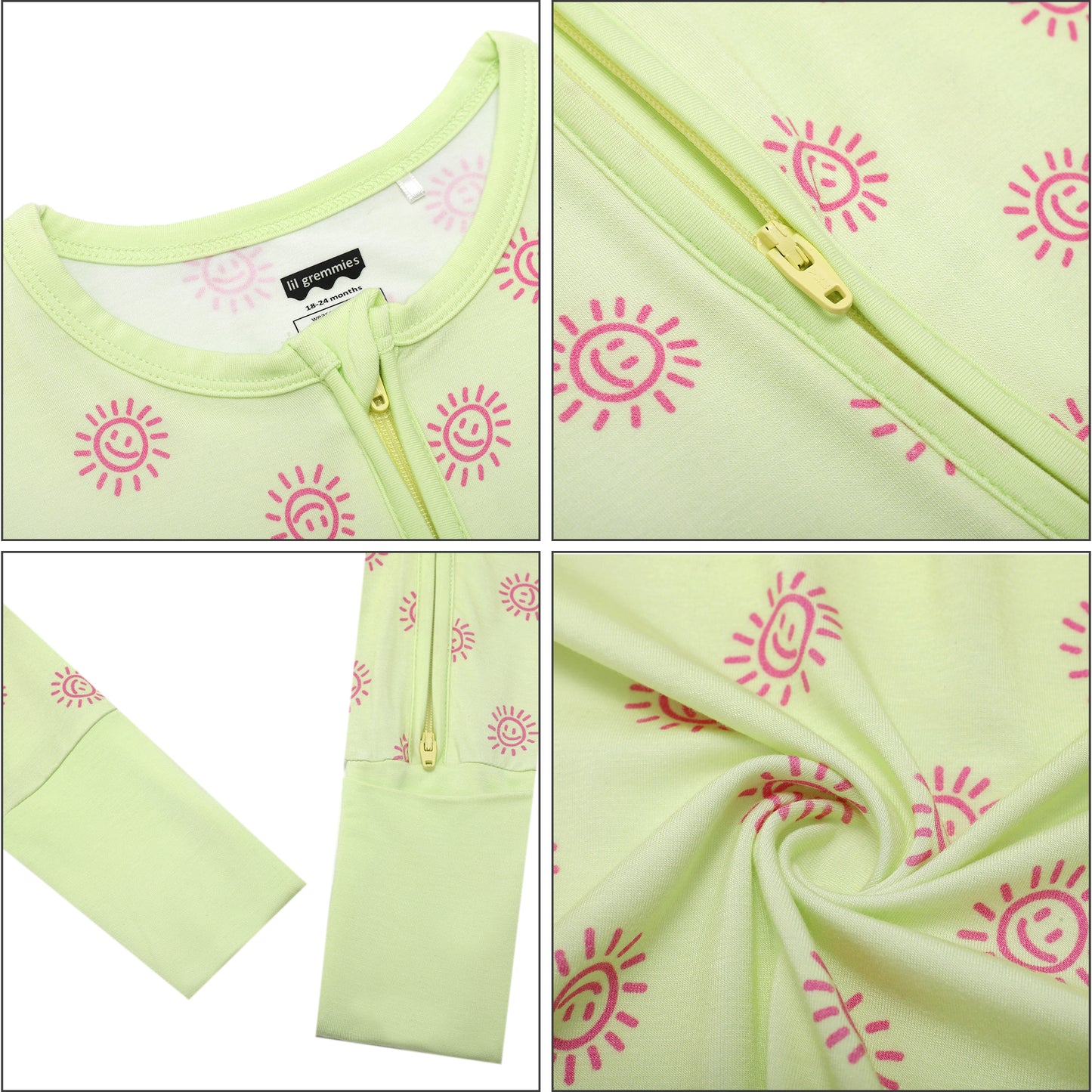 All Smiles Yellow Long Zip Zip