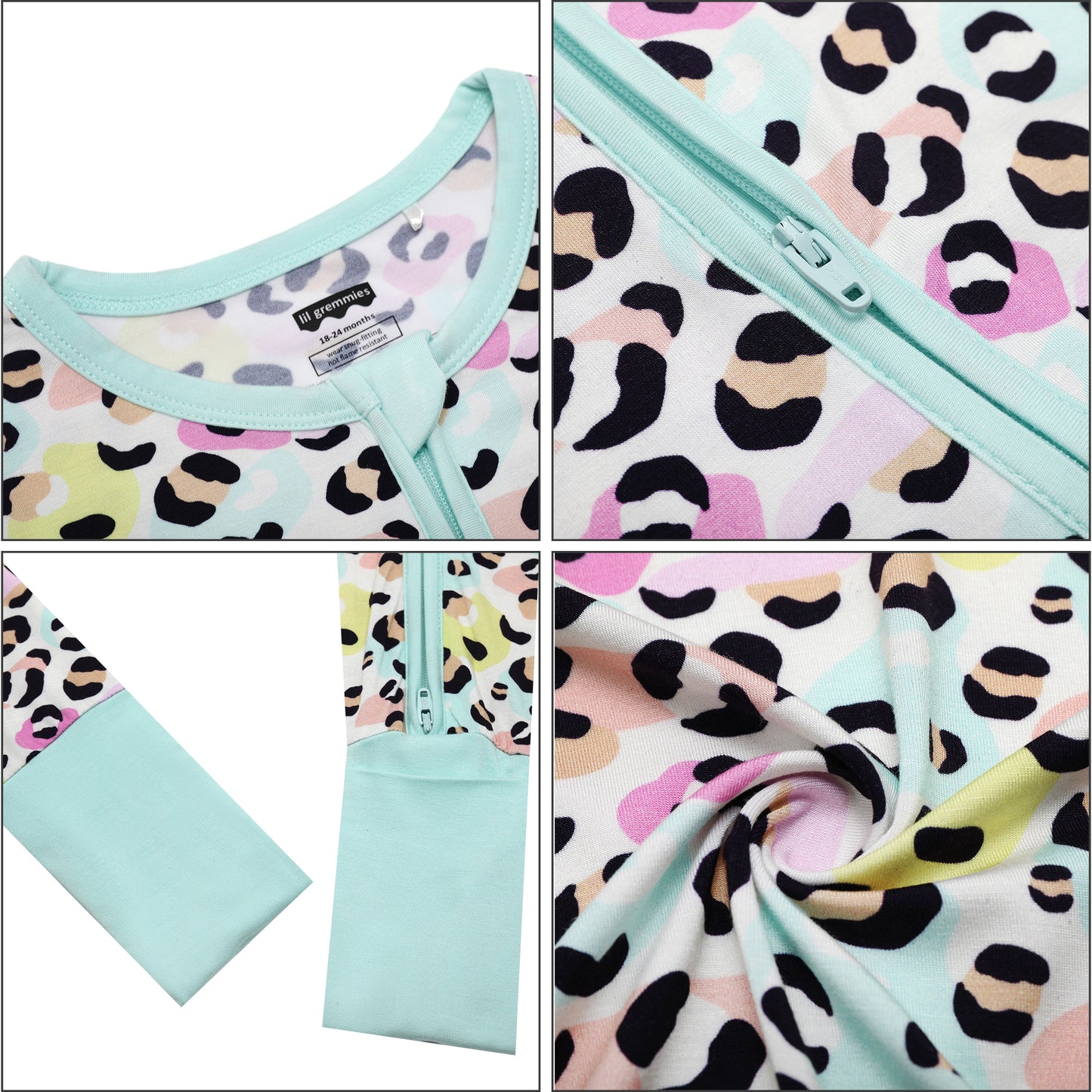 Rainbow Leopard Long Zip Zip