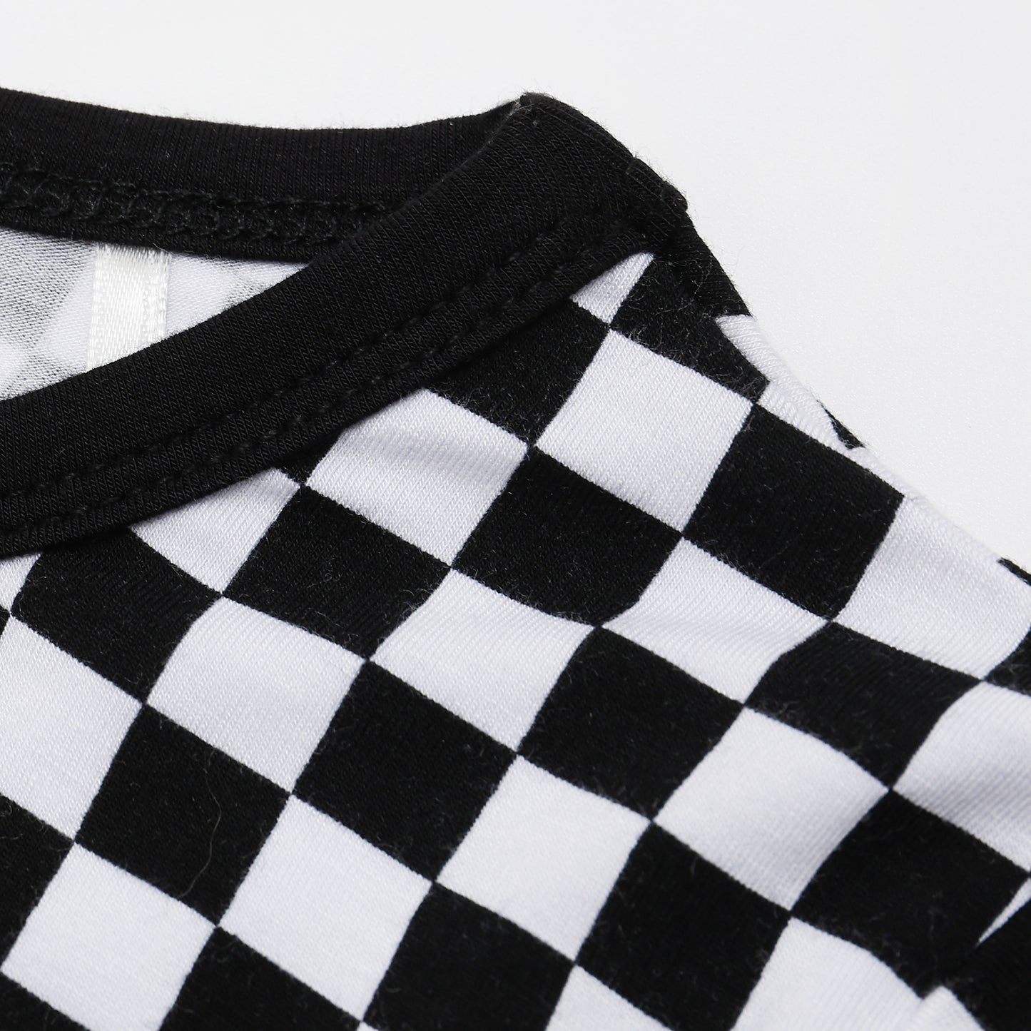Black and White Checkers Long Jammies