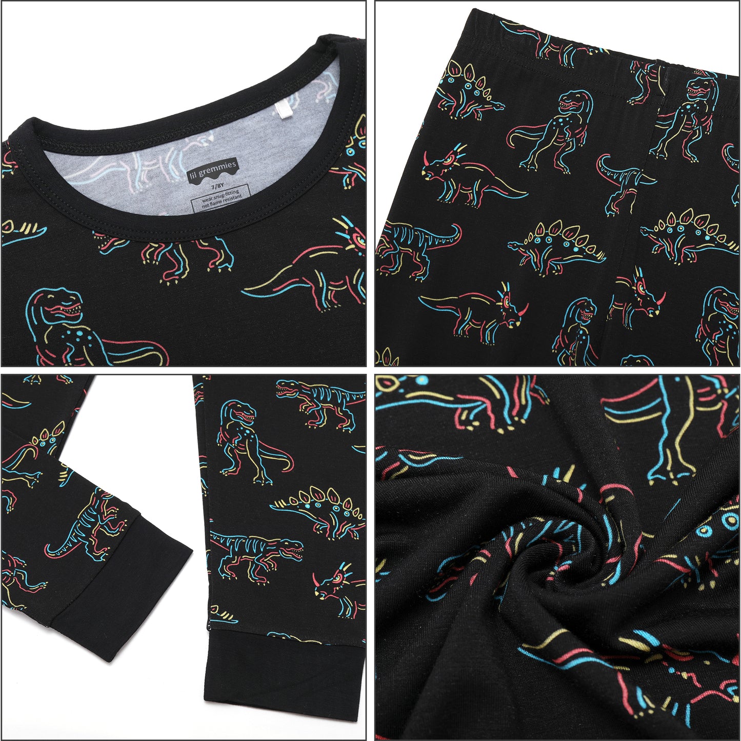 Electric Dinos Long Jammies