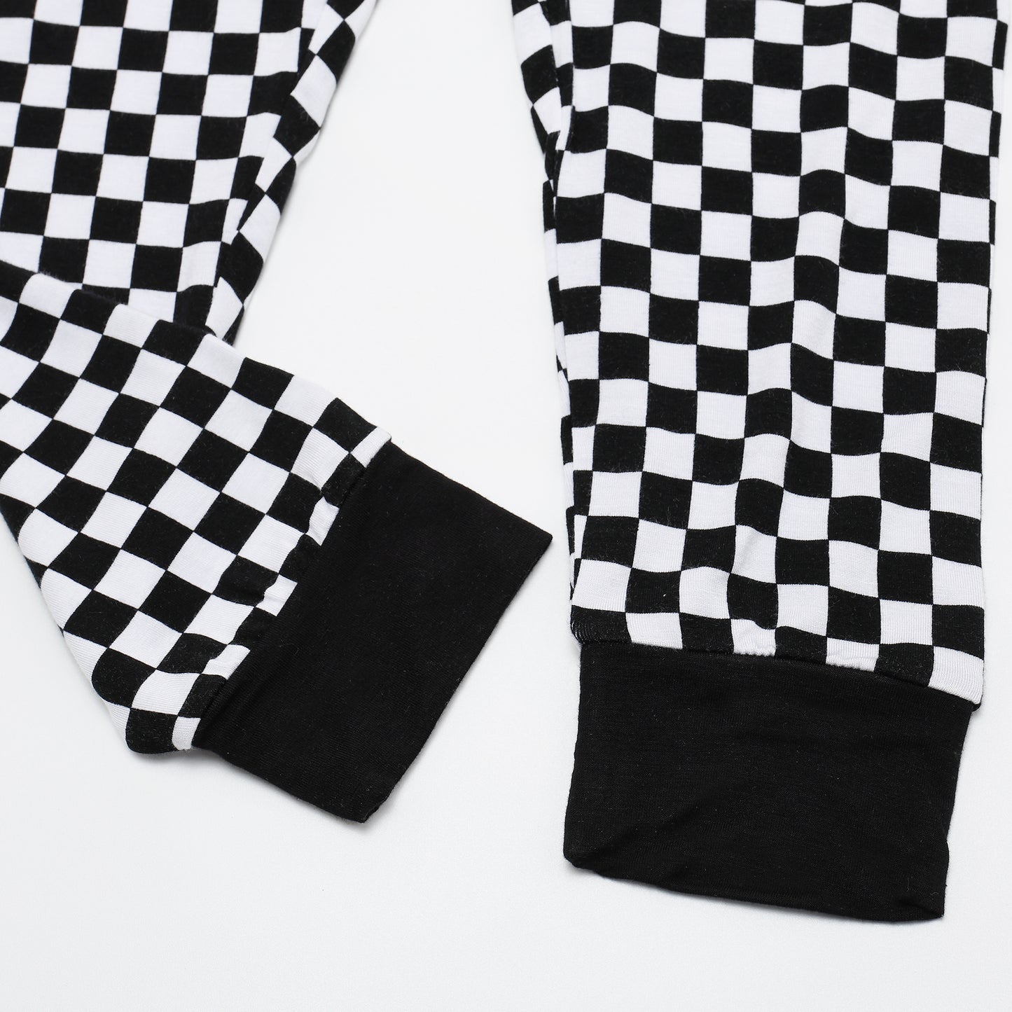 Black and White Checkers Long Jammies
