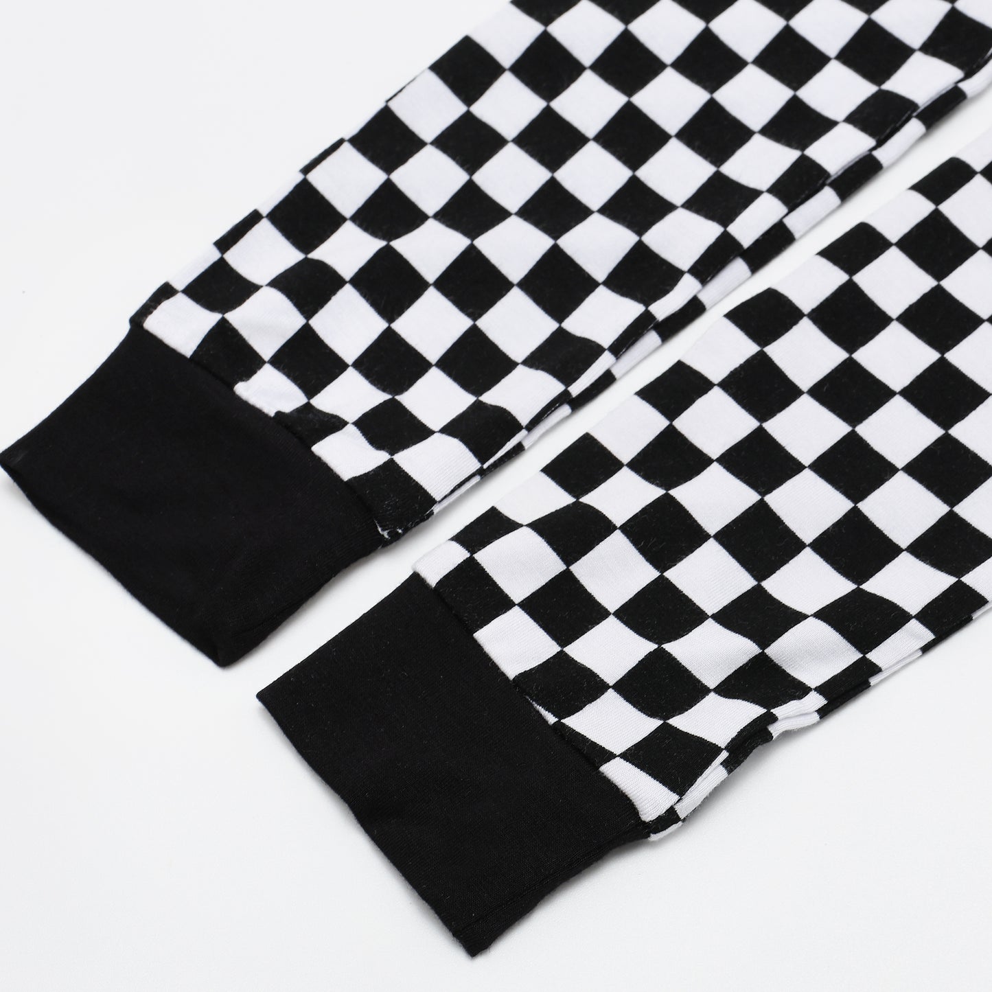 Black and White Checkers Long Jammies